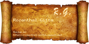 Rozenthal Gitta névjegykártya